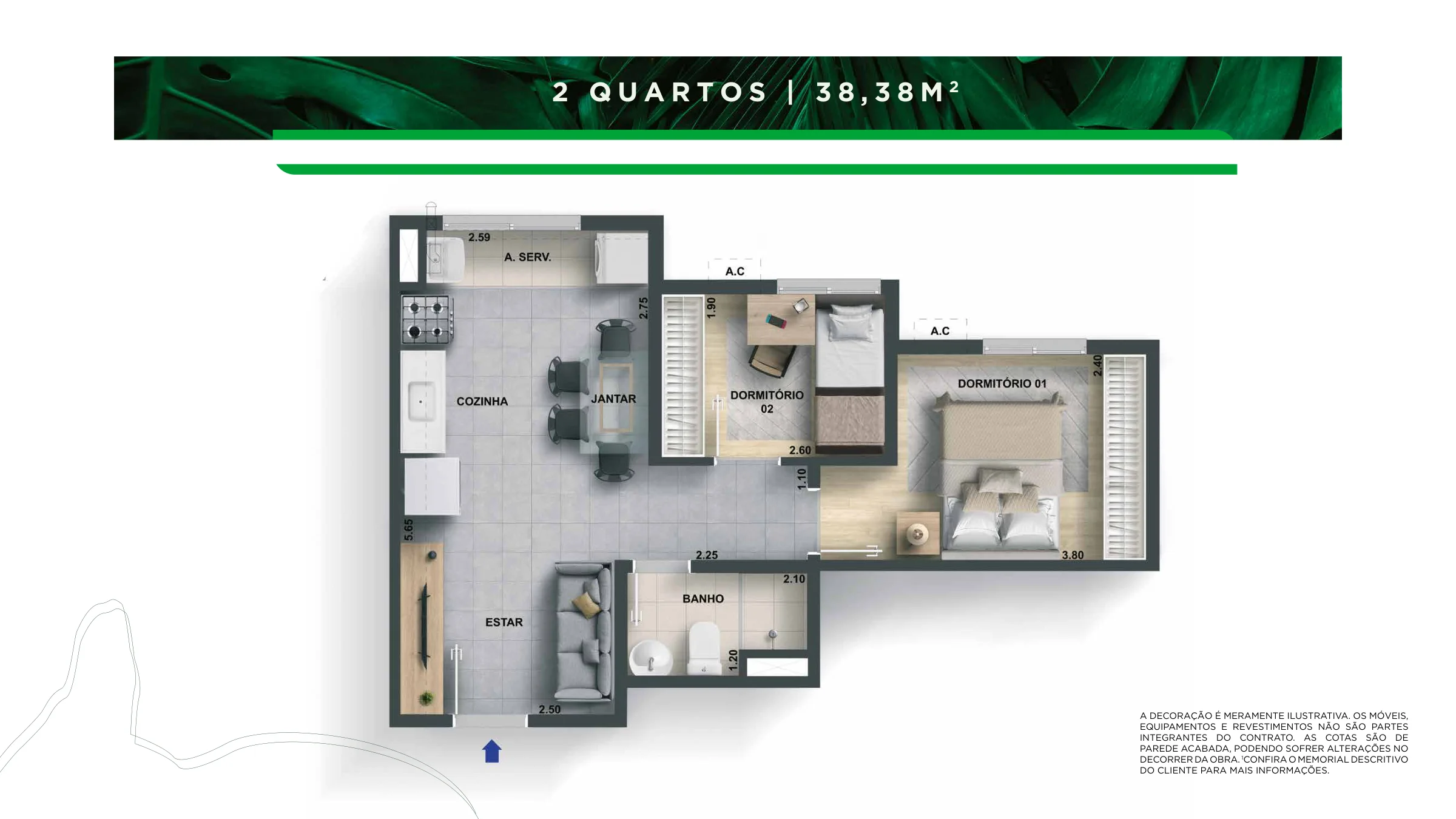 2 quartos · Completo Parque Brito III