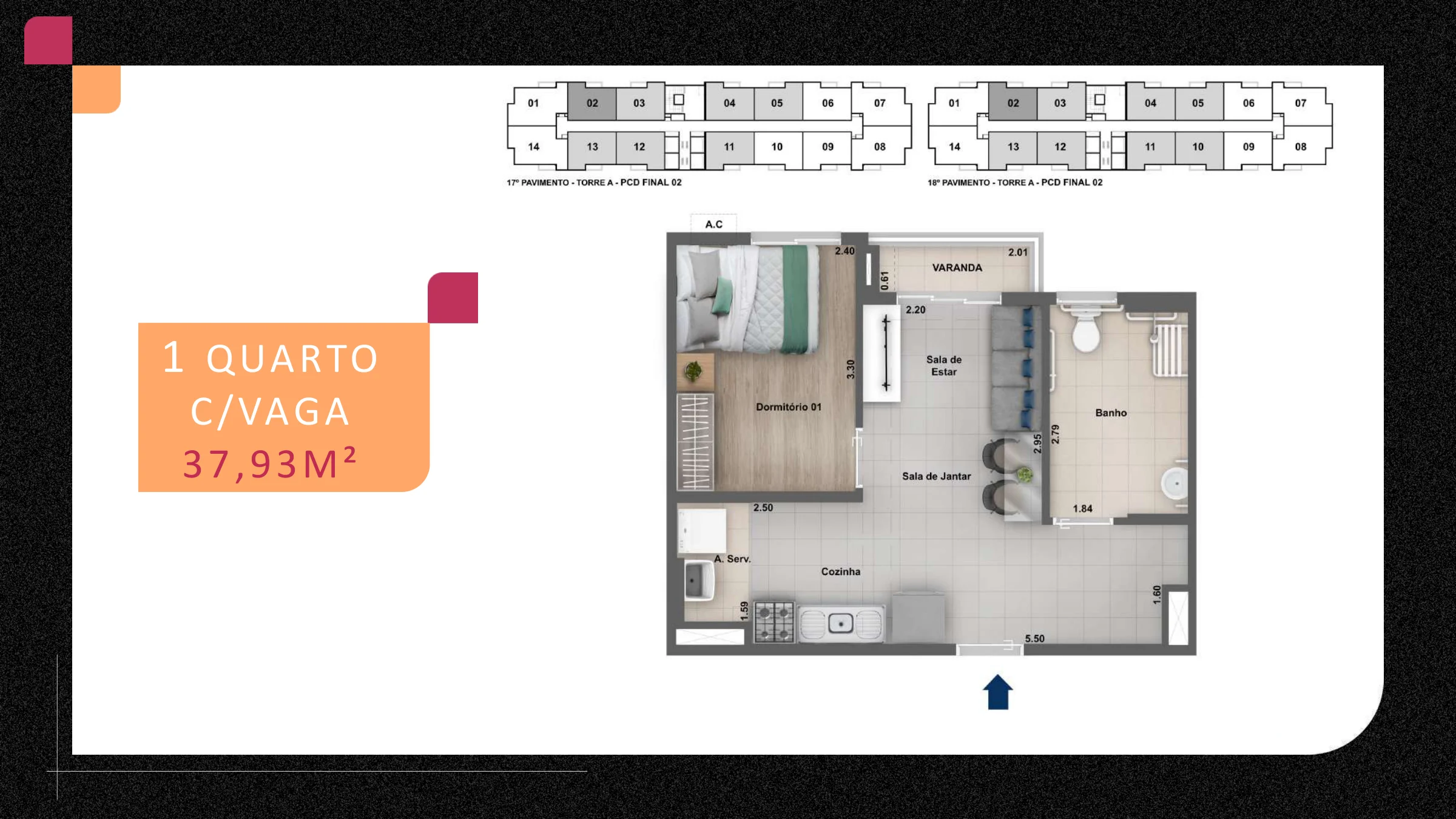 1 quarto · 37,93 m² · Connect Bonsucesso