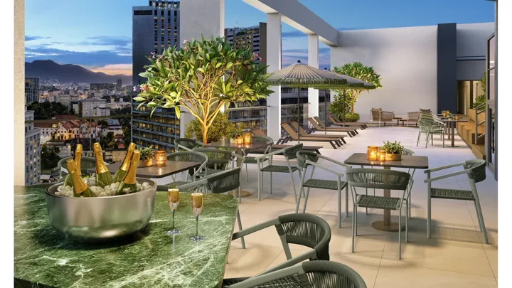 Connect Square — Pool bar - rooftop · perspectiva ilustrativa