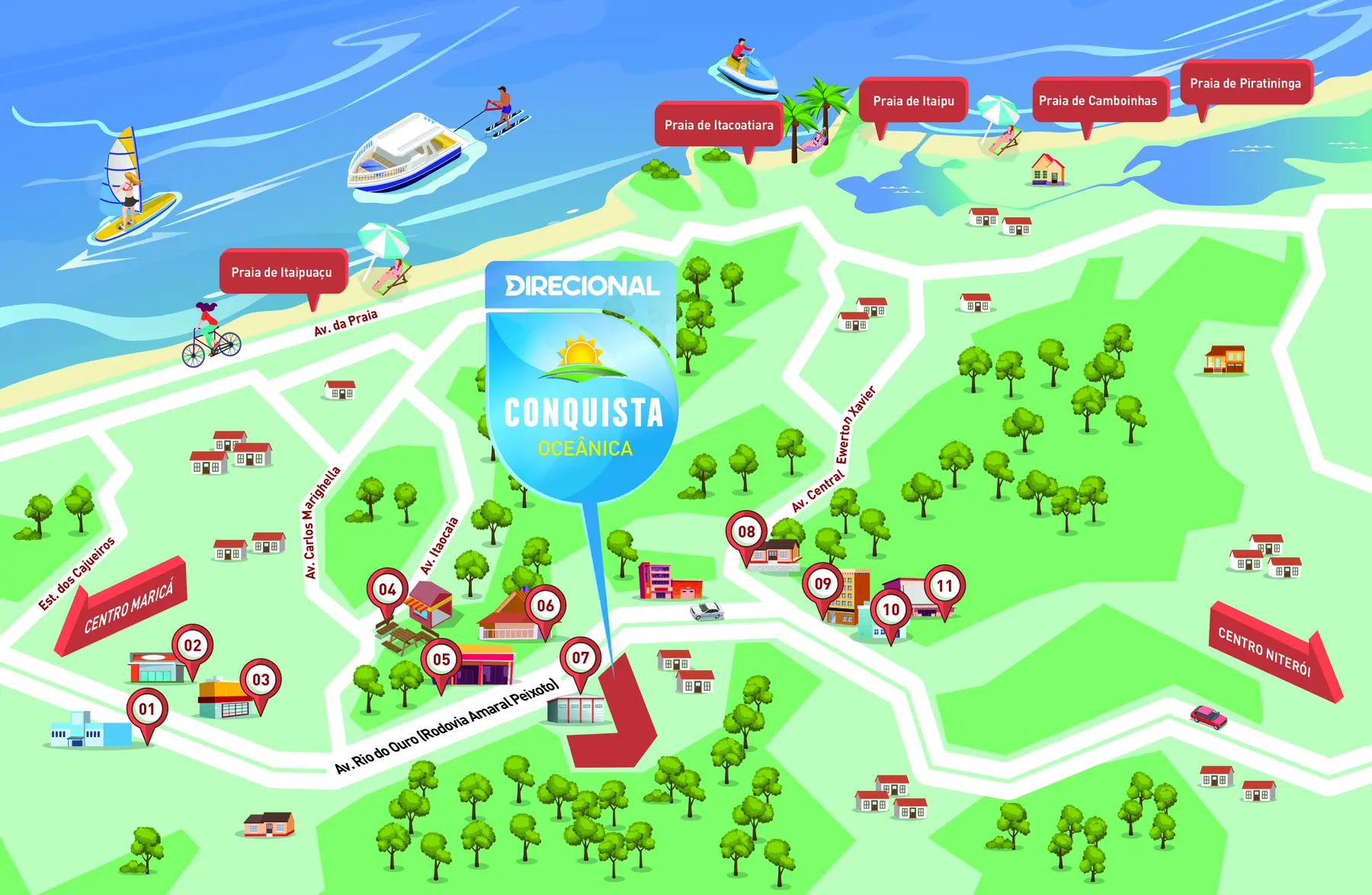 Mapa do Conquista Oceânica em Rio do Ouro e pontos próximos