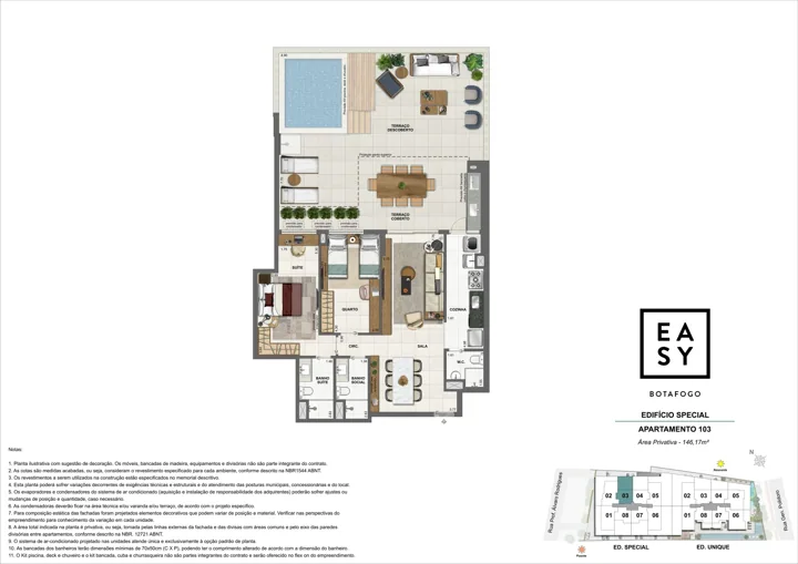 Easy Botafogo — Planta dos apartamento 103 do Edifício Special - 2 Quartos