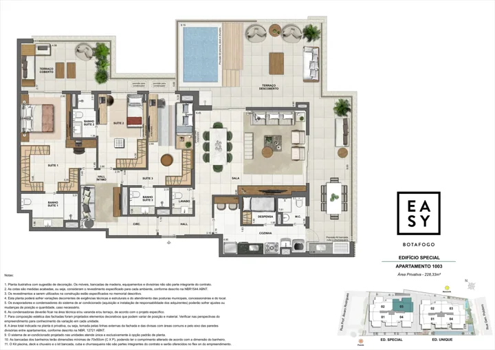 Easy Botafogo — Planta do apartamento 1003 do Edifício Special - 3 Suítes