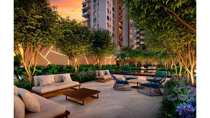 Epic Golf Residence — Garden Lounge · perspectiva ilustrativa