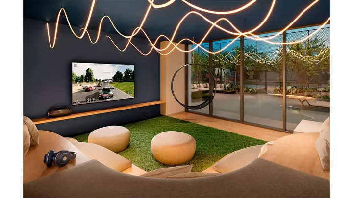 Epic Golf Residence — Espaço Teen · perspectiva ilustrativa