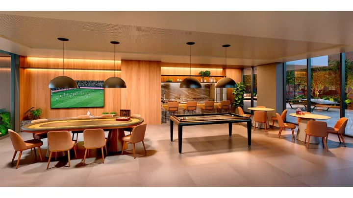 Epic Golf Residence — Sports Bar · perspectiva ilustrativa