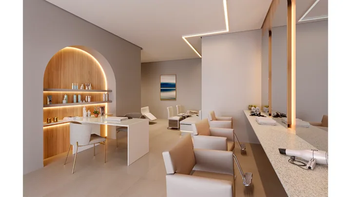 Epic Golf Residence — Espaço Beauty · perspectiva ilustrativa