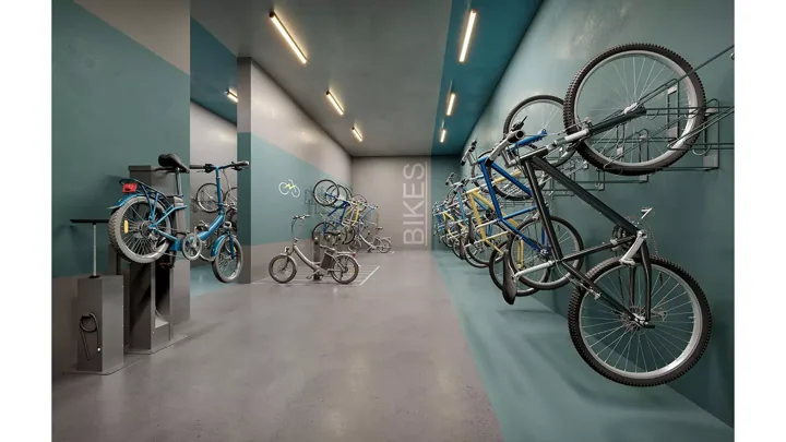 Epic Golf Residence — Bicicletário · perspectiva ilustrativa