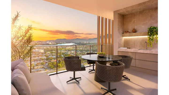 Epic Golf Residence — Epic 2000 - Apto. Tipo final 01 com 3 suítes - Varanda · perspectiva ilustrativa