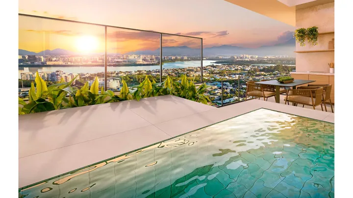 Epic Golf Residence — Epic 2000 - Cobertura Duplex final 04 com 3 suítes - Terraço com piscina · perspectiva ilustrativa