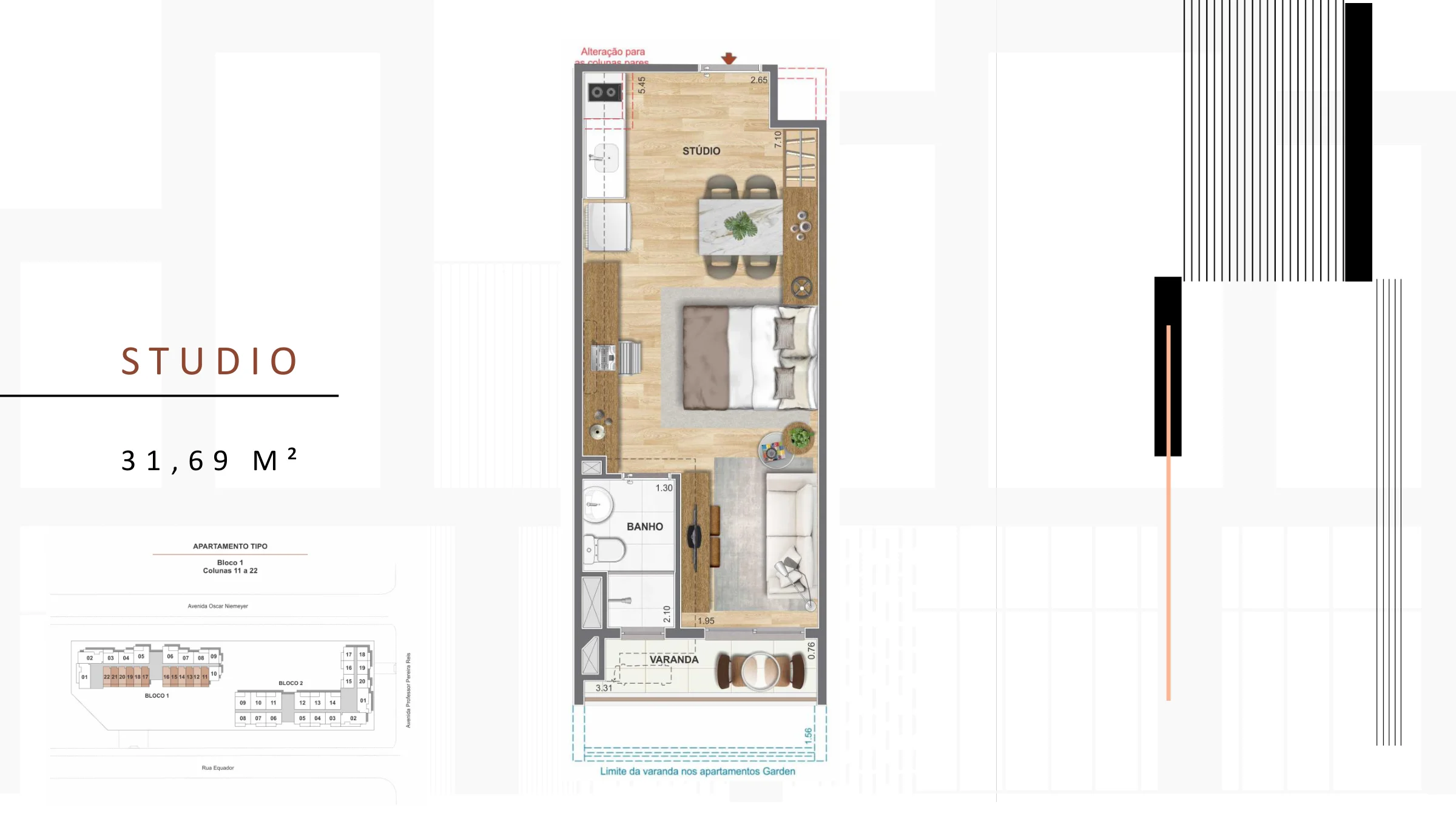 Studio · 31,69 m² · Epicentro