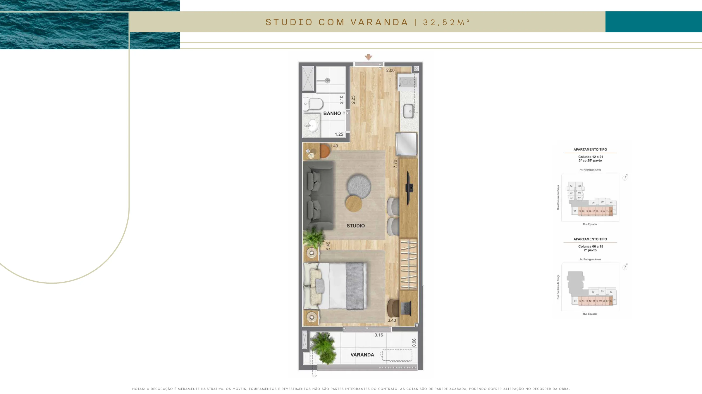 Studio com varanda · Farol da Guanabara
