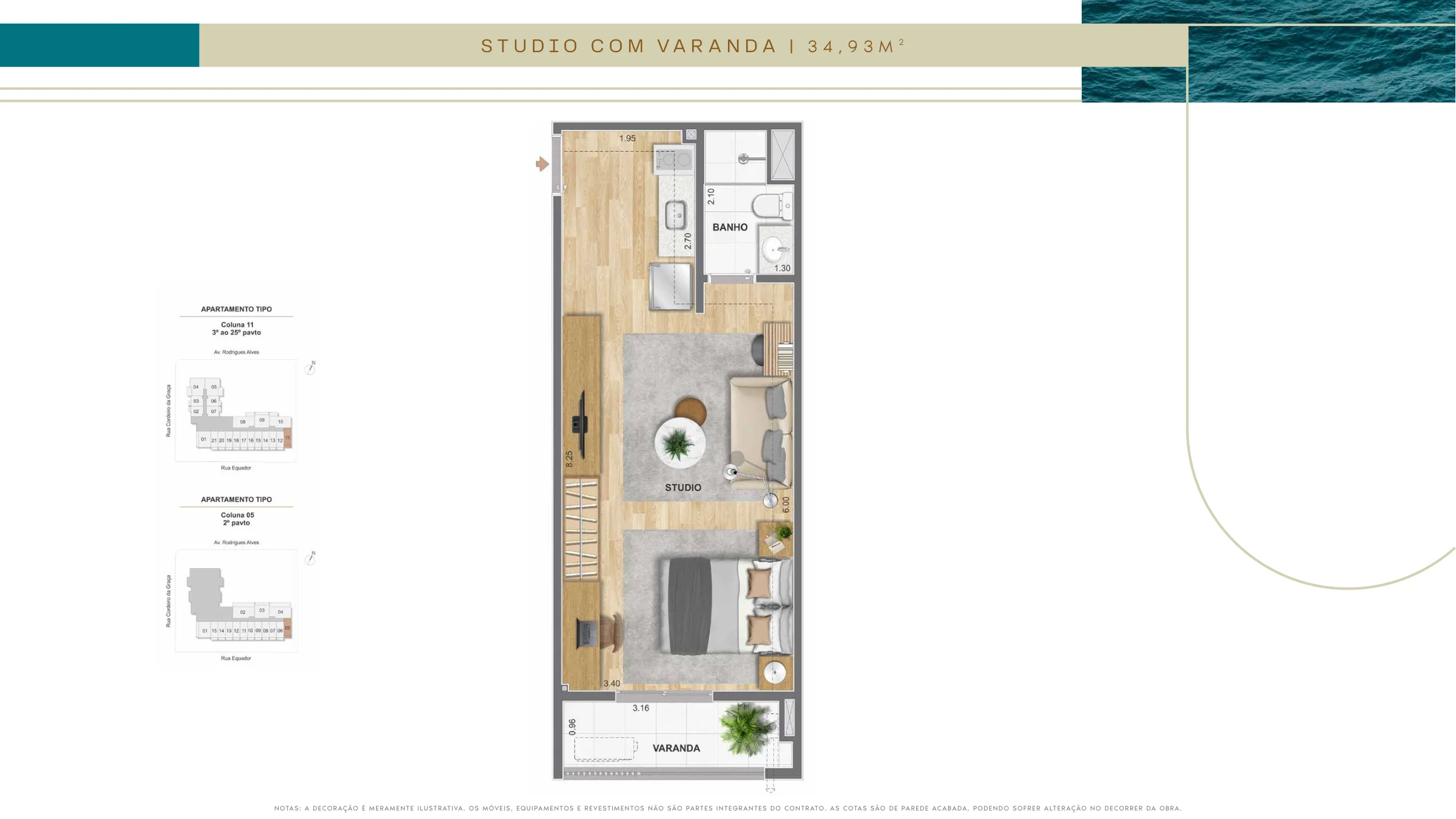 Studio com varanda · Farol da Guanabara