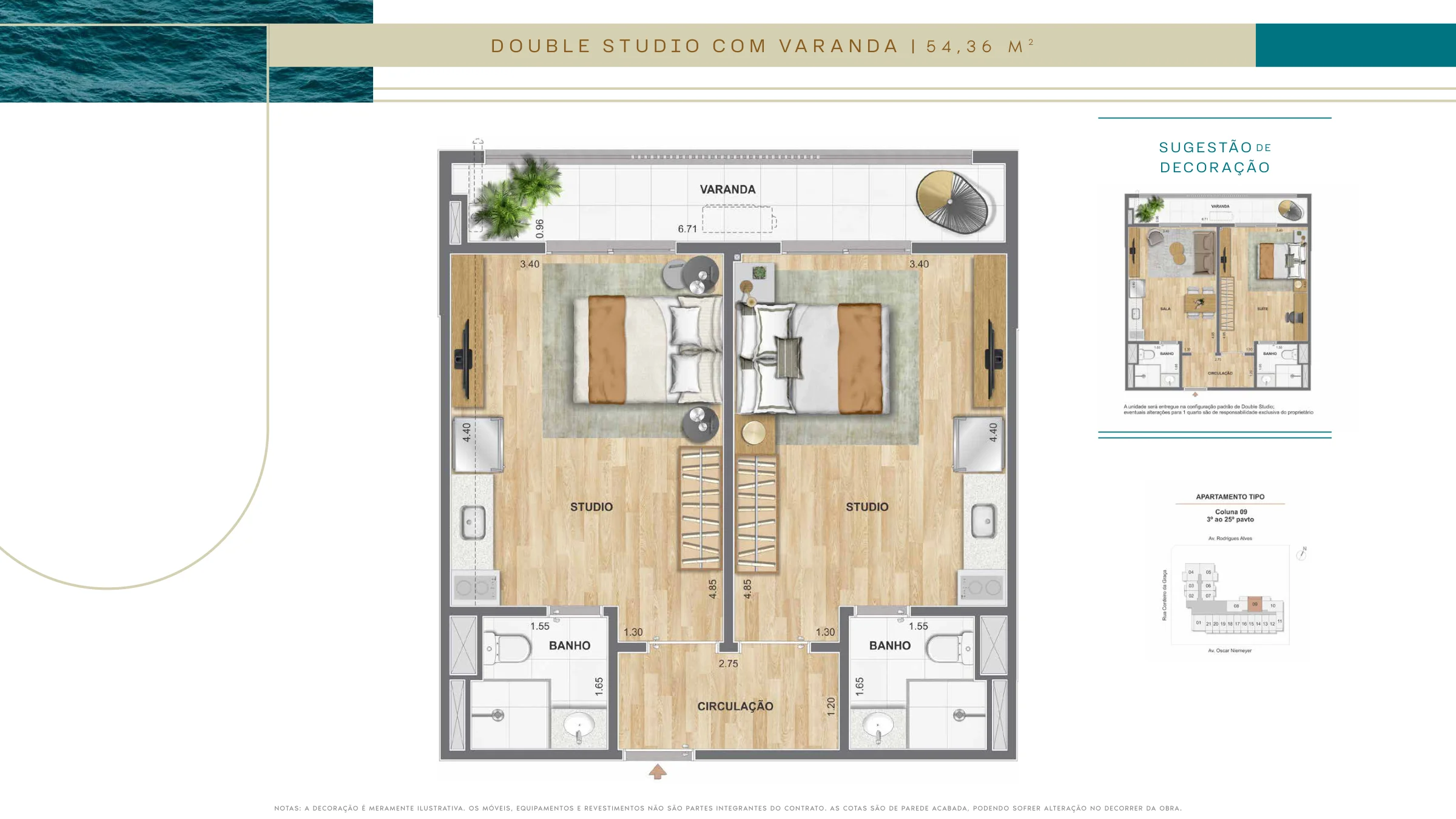 Double studio · sugestão de decoração · Farol da Guanabara