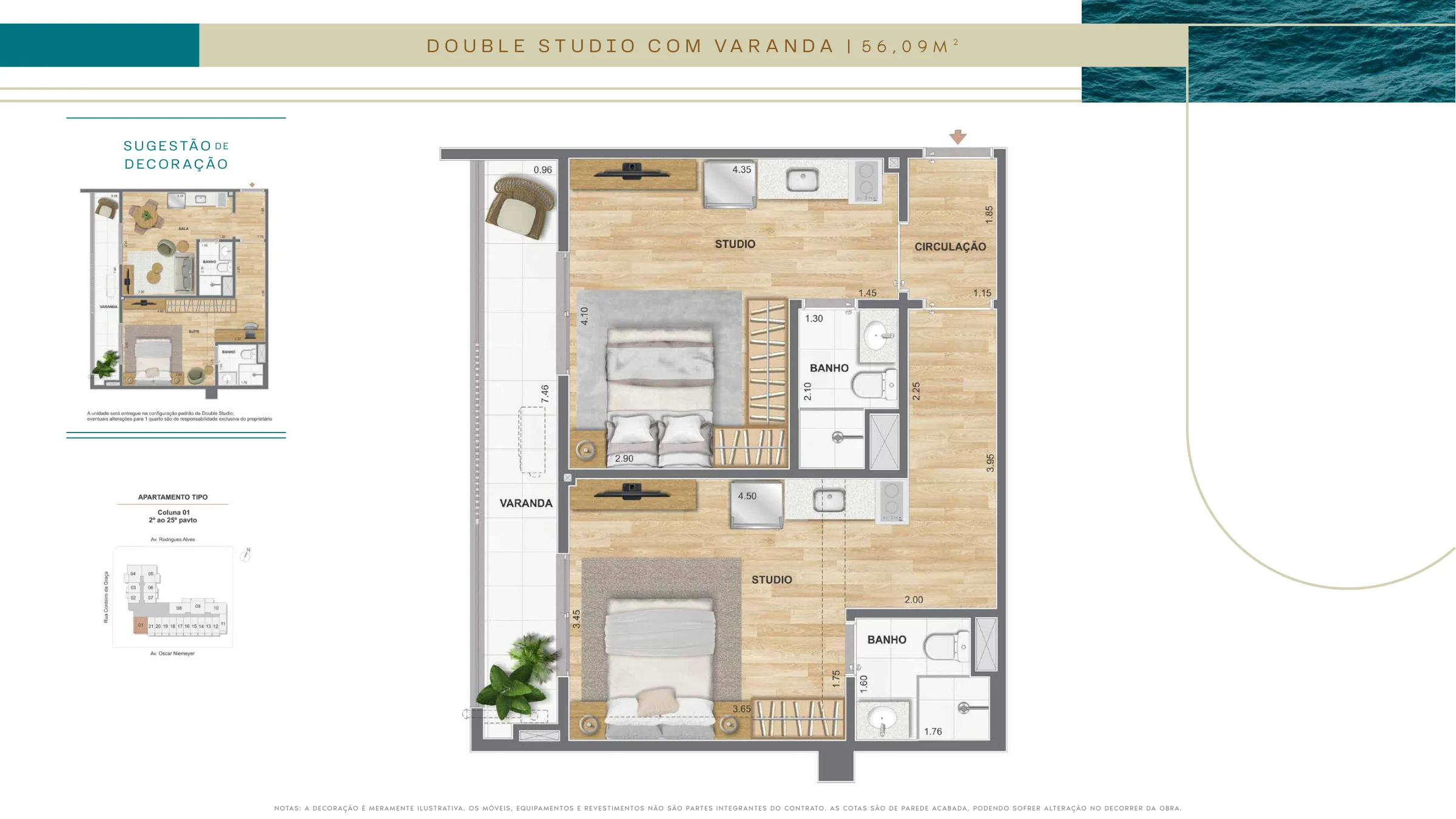 Double studio · sugestão de decoração · Farol da Guanabara