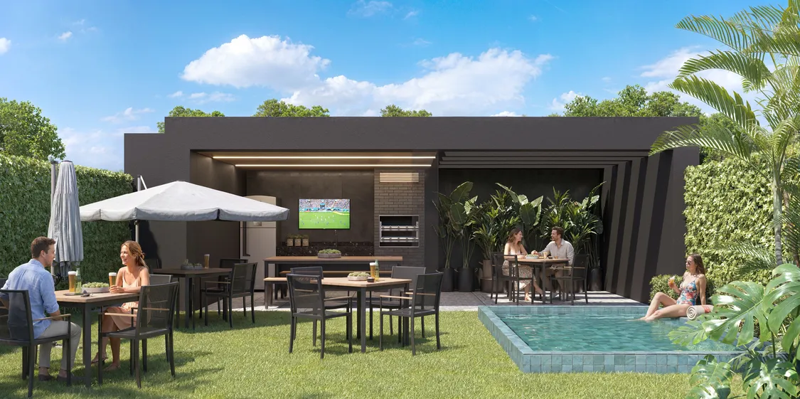 Pool house e churrasqueira