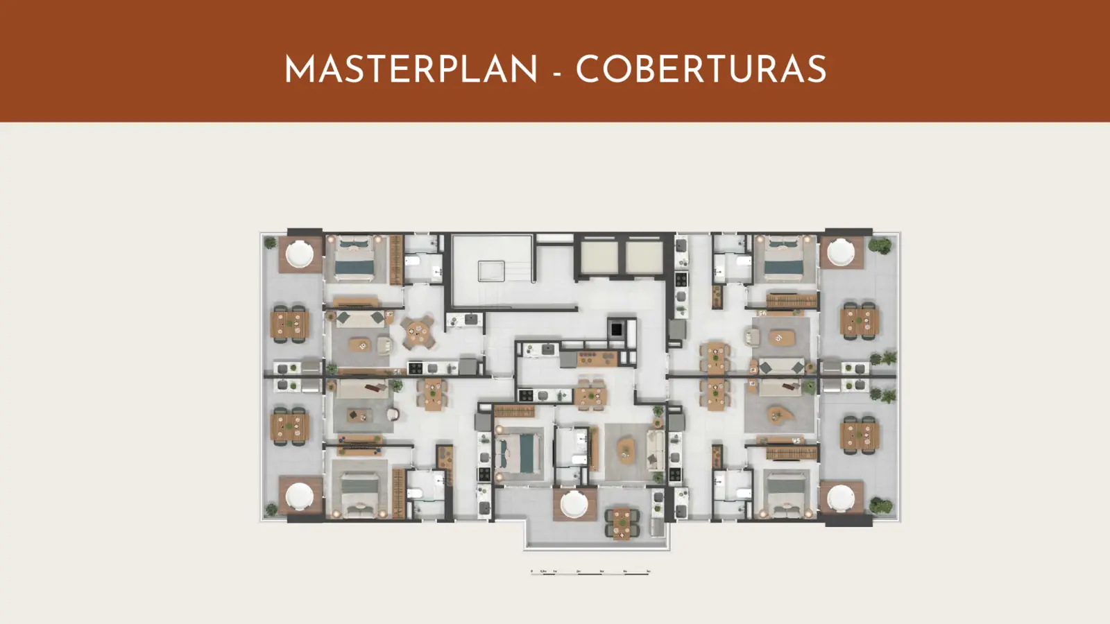 Masterplan ilustrativo das coberturas do Gávea 99