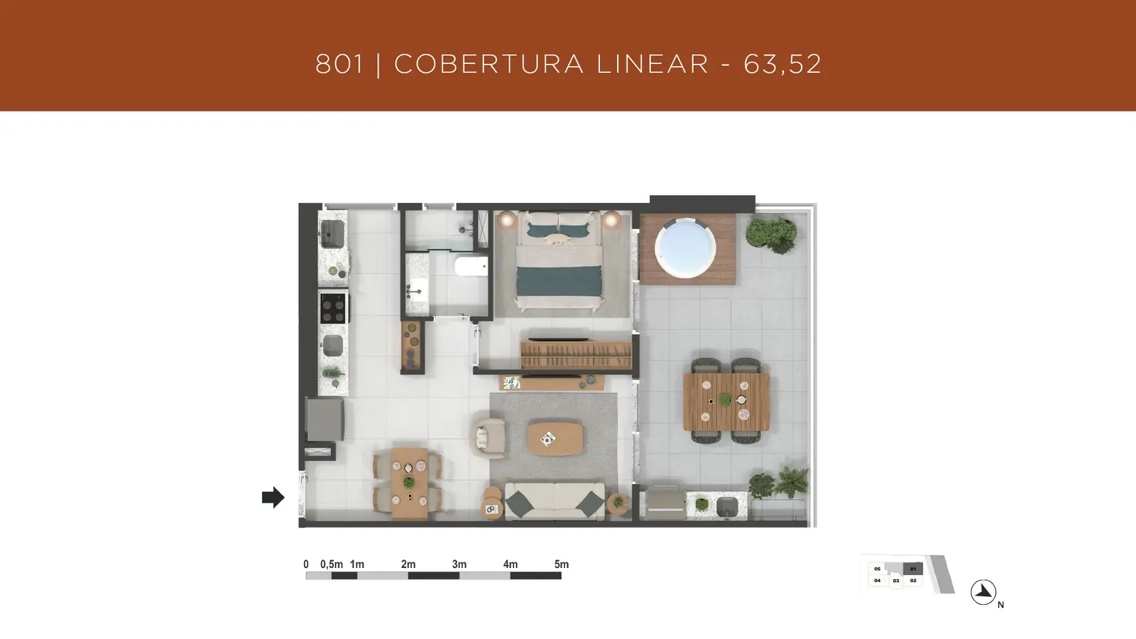 Planta ilustrativa de cobertura linear do Gávea 99