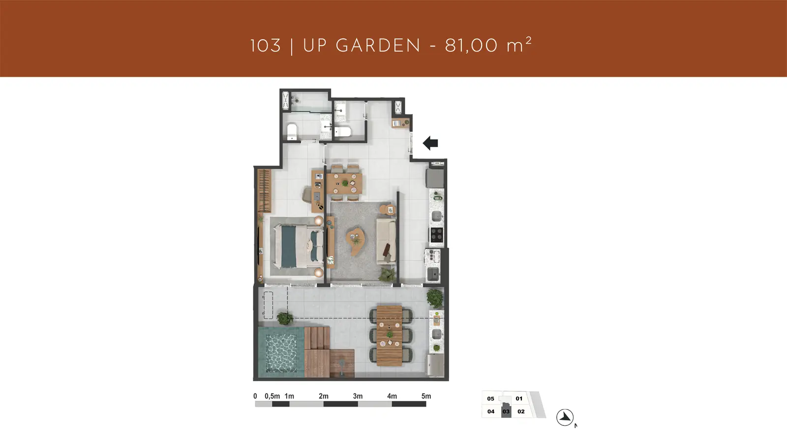 Planta ilustrativa de up garden do Gávea 99