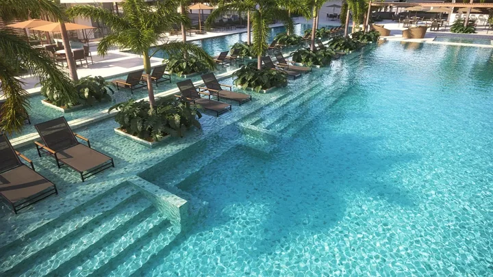 Grand Quartier — Piscina adulto · perspectiva ilustrativa