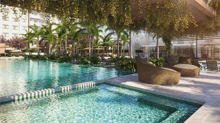 Grand Quartier — Spa solar · perspectiva ilustrativa