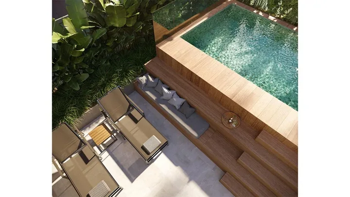 Grand Quartier — Pool house · perspectiva ilustrativa