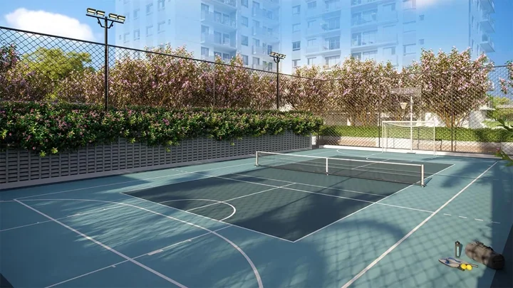 Grand Quartier — Quadra recreativa com pickleball · perspectiva ilustrativa