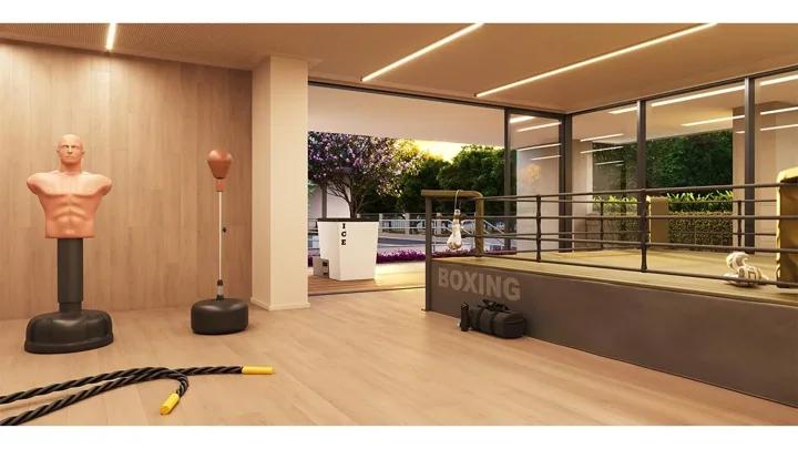 Grand Quartier — Ring box com espaço recovery · perspectiva ilustrativa