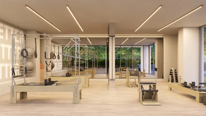 Grand Quartier — Pilates · perspectiva ilustrativa