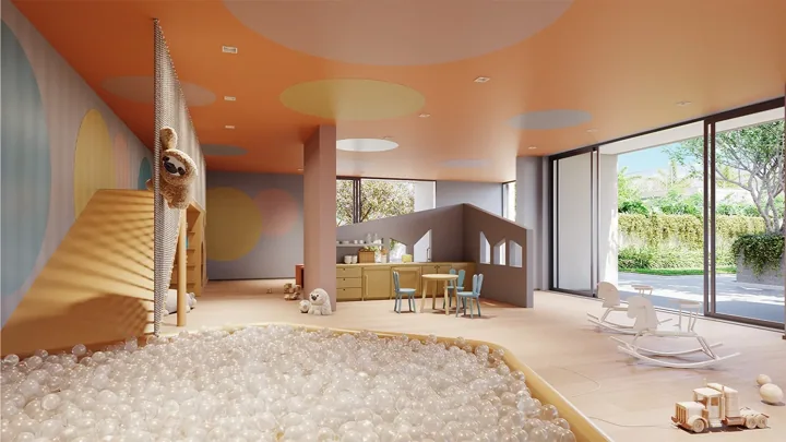 Grand Quartier — Espaço kids · perspectiva ilustrativa