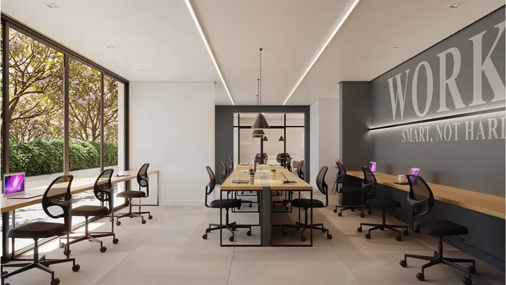 Grand Quartier — Workplace · perspectiva ilustrativa