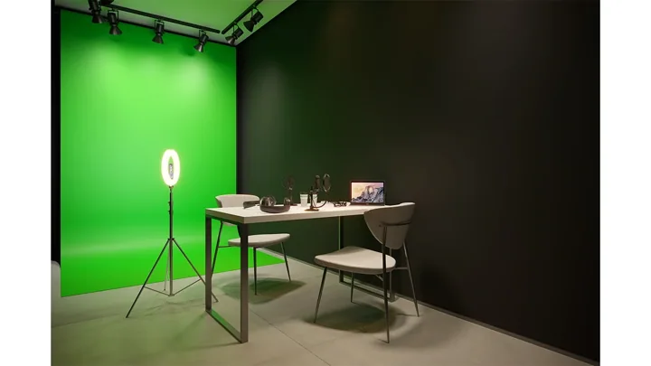 Grand Quartier — Studio - Espaço para gravação de vídeos e podcasts · perspectiva ilustrativa