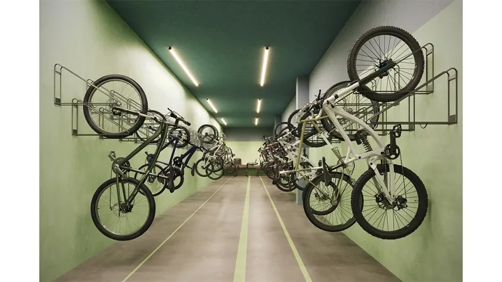 Grand Quartier — Bicicletário · perspectiva ilustrativa