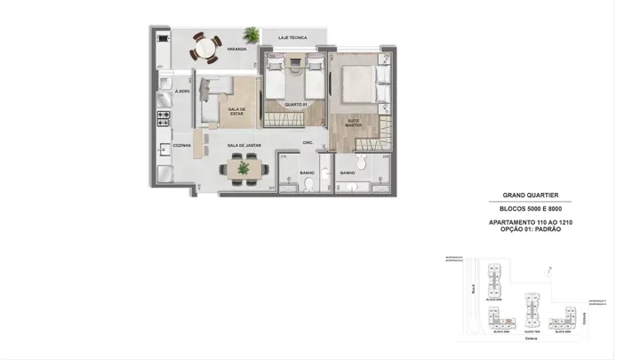 Grand Quartier — Fase 2 · Apto. 2 quartos - 66 m² - GQ 5.000 e 8.000 - final 10