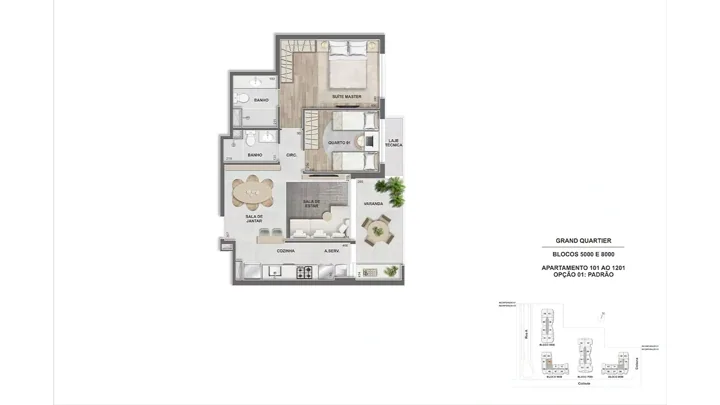 Grand Quartier — Fase 2 · Apto. 2 quartos - 69 m² - GQ 5.000 e 8.000 - final 01