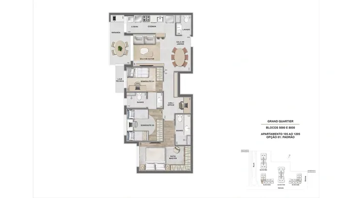 Grand Quartier — Fase 2 · Apto. 3 suítes - 89 m² - GQ 5.000 e 8.000 - final 05