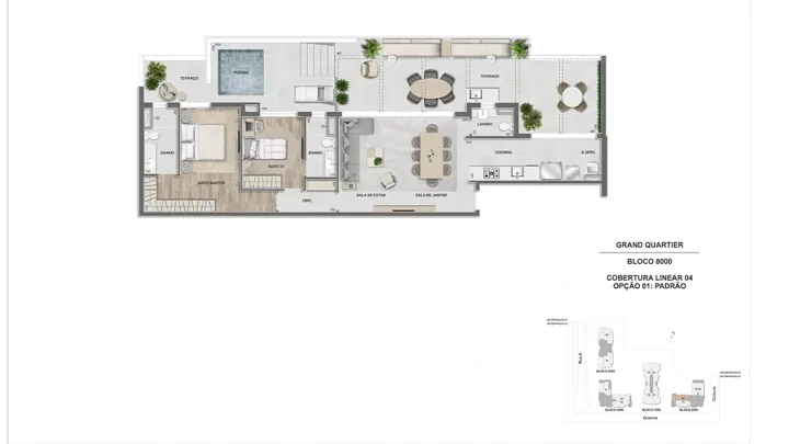Grand Quartier — Fase 2 · Cobertura linear 2 suítes - 146 m² -GQ 8.000 - final 04