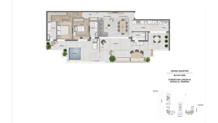 Grand Quartier — Fase 2 · Cobertura linear 2 suítes - 159 m² -GQ 8.000 - final 03