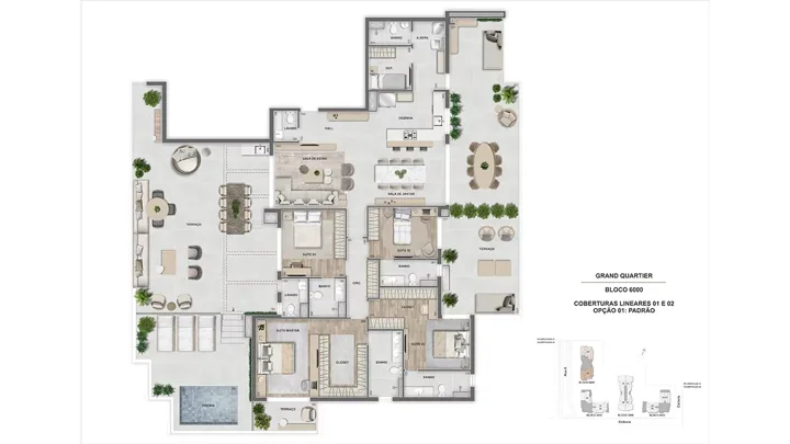 Grand Quartier — Fase 2 · Cobertura linear 4 suítes - 339 m² -GQ 6.000 - finais 01 e 02