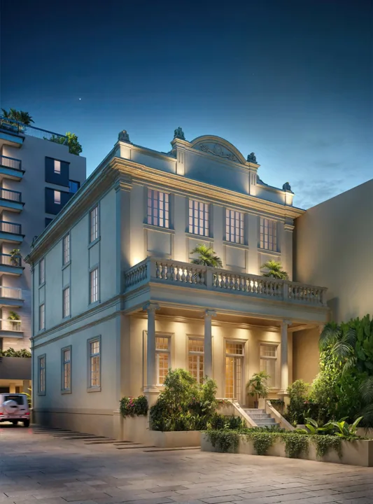 HUM Humaitá — Fachada casa · perspectiva ilustrativa