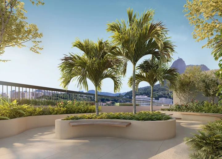 HUM Humaitá — Praça · perspectiva ilustrativa