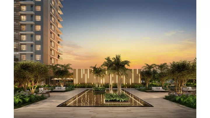 Icon Golf Residence — Espelho d'água · perspectiva ilustrativa