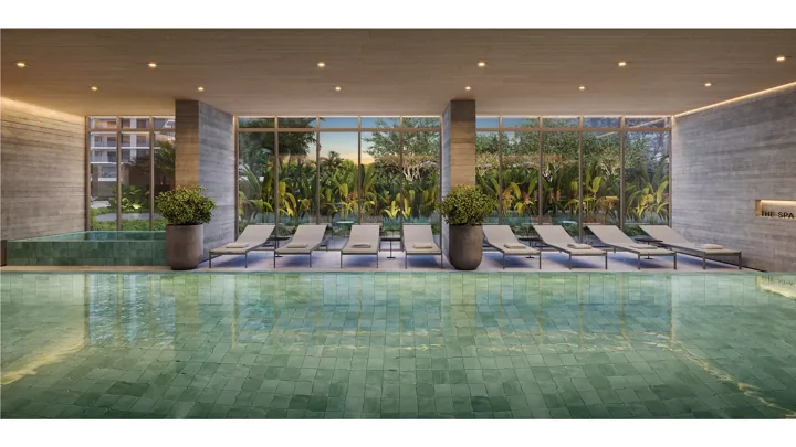 Icon Golf Residence — Piscina climatizada e spa · perspectiva ilustrativa