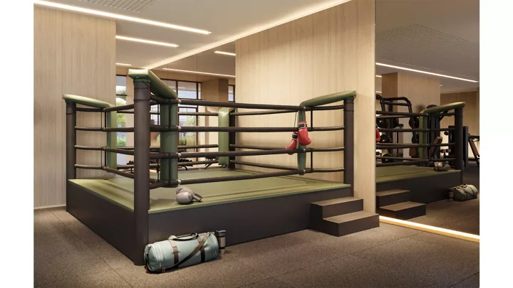 Icon Golf Residence — Ring Box · perspectiva ilustrativa