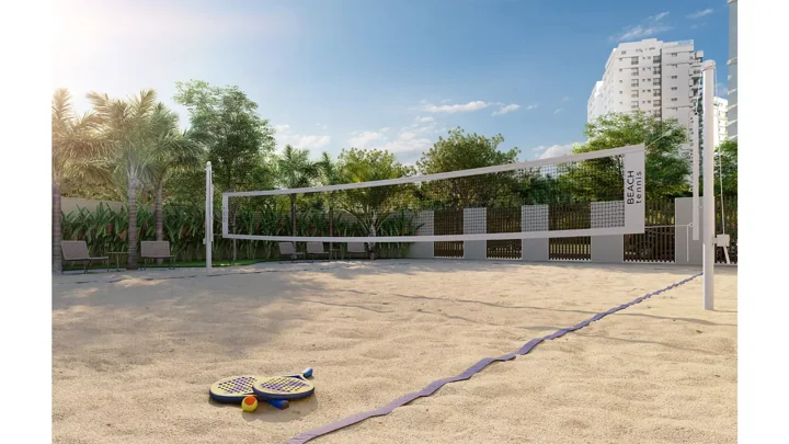 Icon Golf Residence — Quadra de areia · perspectiva ilustrativa