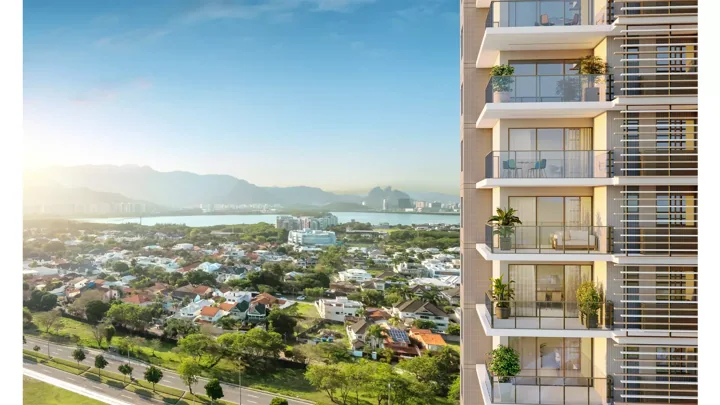 Icon Golf Residence — Vista da lagoa · perspectiva ilustrativa