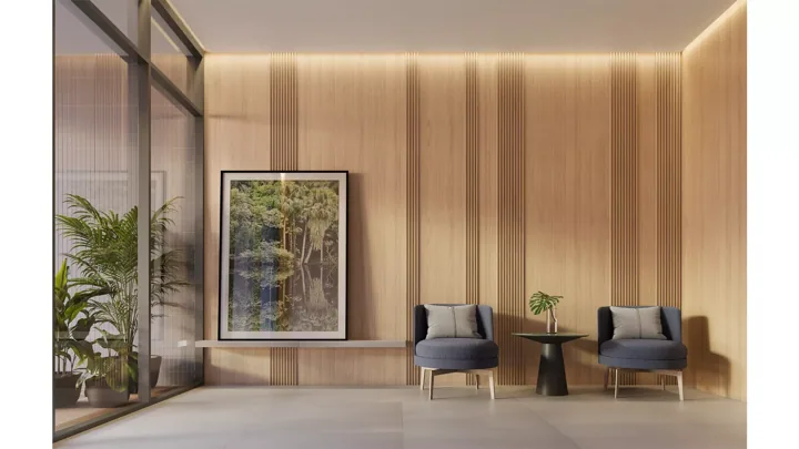 Icon Golf Residence — Lobby · perspectiva ilustrativa