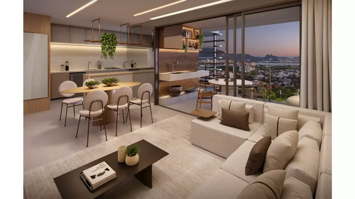 Icon Golf Residence — ICON 1.000 - Apto. final 2 - 3 quartos - sala · perspectiva ilustrativa