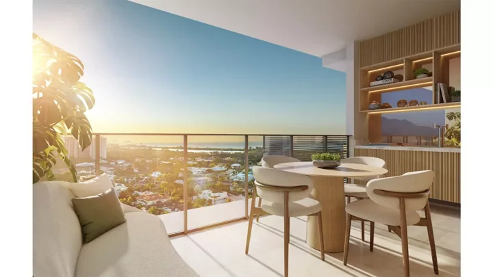 Icon Golf Residence — ICON 2.000 - Apto. final 5 - 2 quartos - varanda · perspectiva ilustrativa