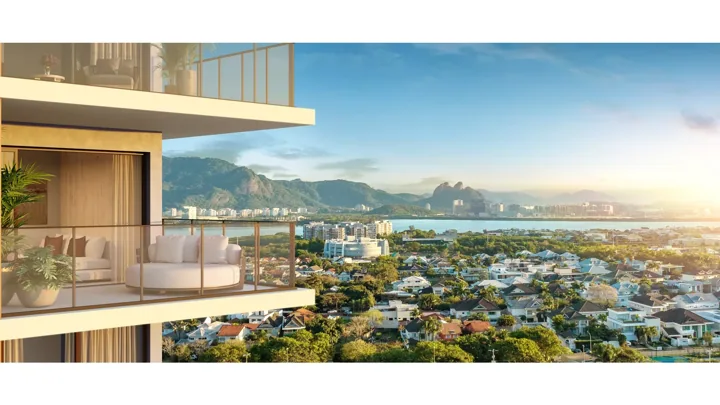 Icon Golf Residence — ICON 2.000 - Apto. final 5 - 2 quartos - vista aérea da suíte · perspectiva ilustrativa