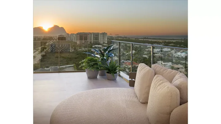 Icon Golf Residence — ICON 2.000 - Apto. final 6 - vista da varanda · perspectiva ilustrativa